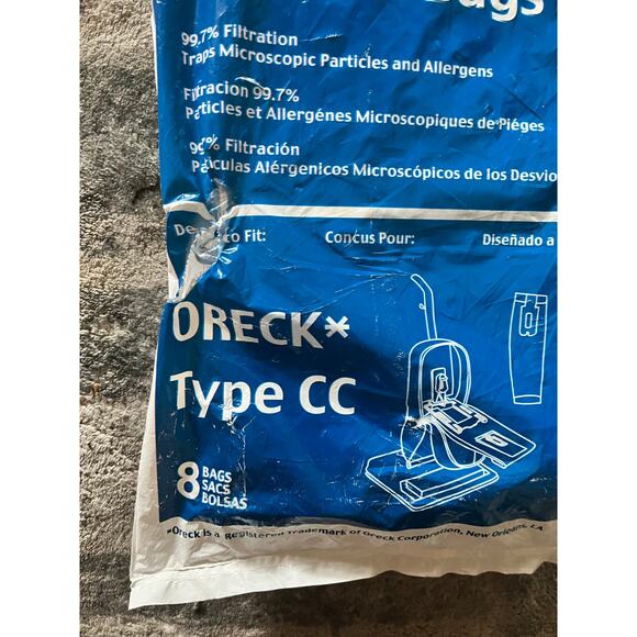 Replacement Micro Filtration Vacuum Cleaner Bags Oreck Type CC 8pack - Picture 2 of 4